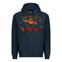 Navy easily distracted by trucks Premium Hoodie - MaliasSmallBusiness