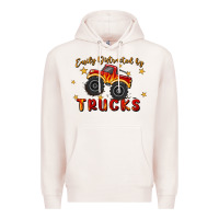 Pale Pink easily distracted by trucks Premium Hoodie - MaliasSmallBusiness