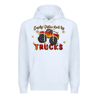 White easily distracted by trucks Premium Hoodie - MaliasSmallBusiness