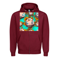 Burgundy hedgehog western seamless pattern Zipper Hoodie - HRA Design Shop
