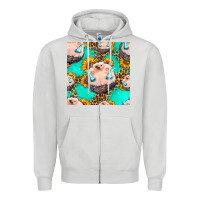 Dove Grey hedgehog western seamless pattern Zipper Hoodie - HRA Design Shop