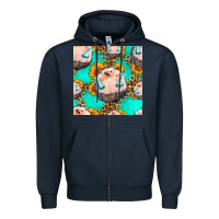 Navy hedgehog western seamless pattern Zipper Hoodie - HRA Design Shop
