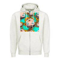 Oatmeal Heather hedgehog western seamless pattern Zipper Hoodie - HRA Design Shop