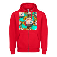 Red hedgehog western seamless pattern Zipper Hoodie - HRA Design Shop
