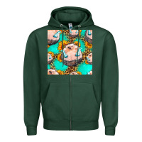 Sports Green hedgehog western seamless pattern Zipper Hoodie - HRA Design Shop