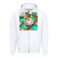 White hedgehog western seamless pattern Zipper Hoodie - HRA Design Shop