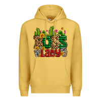 Antique Gold boss lady with money and cactus Premium Hoodie - AdoDesignShop