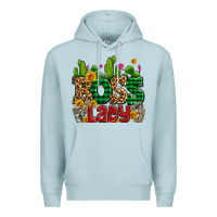 Blue Mist boss lady with money and cactus Premium Hoodie - AdoDesignShop