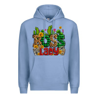 Colony Blue boss lady with money and cactus Premium Hoodie - AdoDesignShop