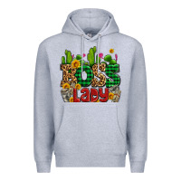 Heather Grey boss lady with money and cactus Premium Hoodie - AdoDesignShop