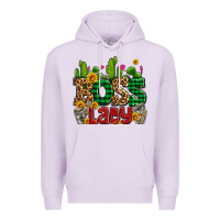 Lilac boss lady with money and cactus Premium Hoodie - AdoDesignShop