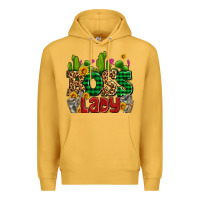 Mustard boss lady with money and cactus Premium Hoodie - AdoDesignShop