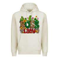 Oatmeal Heather boss lady with money and cactus Premium Hoodie - AdoDesignShop