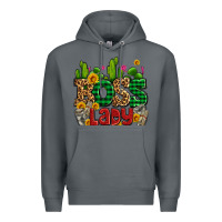 Rock boss lady with money and cactus Premium Hoodie - AdoDesignShop