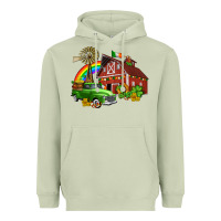 Matcha barn st patricks with truck and shamrocks Heavyweight Hoodie - AdoDesignShop