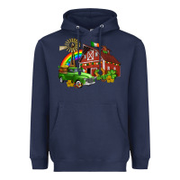 Navy barn st patricks with truck and shamrocks Heavyweight Hoodie - AdoDesignShop