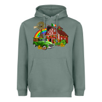 Sage barn st patricks with truck and shamrocks Heavyweight Hoodie - AdoDesignShop