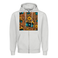 Dove Grey western sunflowers camera seamless pattern Zipper Hoodie - HRA Design Shop