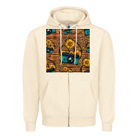 Western Sunflowers Camera Seamless Pattern Zipper Hoodie | Teevron