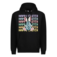 Black happy easter Premium Hoodie - MaliasSmallBusiness