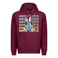 Burgundy happy easter Premium Hoodie - MaliasSmallBusiness
