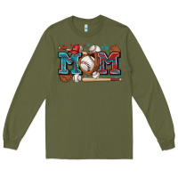 Army Green mom baseball Long Sleeve Tee - Zillion Design Studio