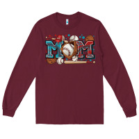 Burgundy mom baseball Long Sleeve Tee - Zillion Design Studio