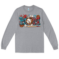 Heather Grey mom baseball Long Sleeve Tee - Zillion Design Studio