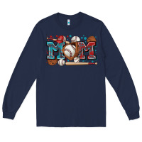 Navy mom baseball Long Sleeve Tee - Zillion Design Studio