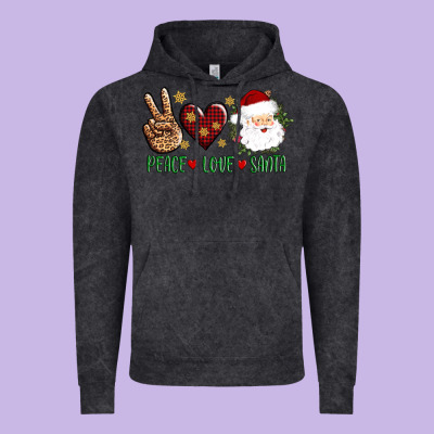 Peace Love Santa Vintage Hoodie Designed By Adodesignshop