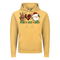 Vintage Mustard peace love Santa Vintage Hoodie - AdoDesignShop