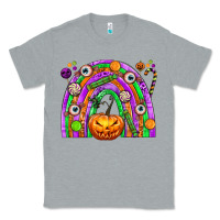 Heather Grey Halloween Rainbow Classic Tee - texasbilliewilder