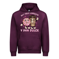 Mauve Wine but first cafecito y pan dulce Urban Hoodie - MaliasSmallBusiness