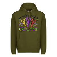 Army Green my favorite season is crawfish Premium Hoodie - MaliasSmallBusiness