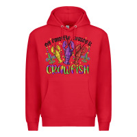 Red my favorite season is crawfish Premium Hoodie - MaliasSmallBusiness