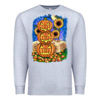 Heather Grey pumpkin sunflower Premium Sweatshirt - JahusDesignShop