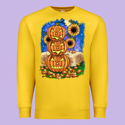 Pumpkin Sunflower Premium Sweatshirt Designed By Jahusdesignshop