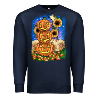 Navy pumpkin sunflower Premium Sweatshirt - JahusDesignShop