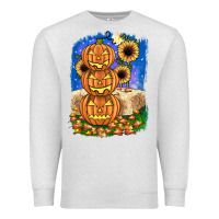 Oatmeal Heather pumpkin sunflower Premium Sweatshirt - JahusDesignShop