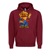Burgundy scarecrow Zipper Hoodie - FaDigitalArtStudio