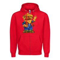 Red scarecrow Zipper Hoodie - FaDigitalArtStudio
