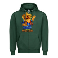 Sports Green scarecrow Zipper Hoodie - FaDigitalArtStudio