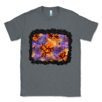 Charcoal Heather halloween pumpkin and leopard background Classic Tee - BundleAndBundleShop