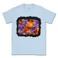Dusty Blue halloween pumpkin and leopard background Classic Tee - BundleAndBundleShop