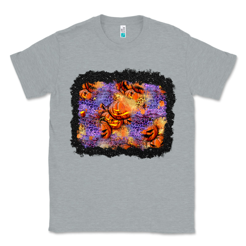 Halloween Pumpkin And Leopard Background Classic Tee by BundleAndBundleShop | Teevron