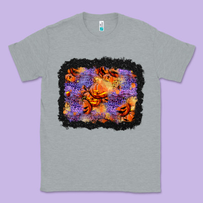 Halloween Pumpkin And Leopard Background Classic Tee Designed By Bundleandbundleshop