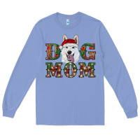 Colony Blue christmas  white shepherd dog mom Long Sleeve Tee - RanaPortraitStore