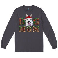 Smoke christmas  white shepherd dog mom Long Sleeve Tee - RanaPortraitStore
