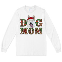 White christmas  white shepherd dog mom Long Sleeve Tee - RanaPortraitStore