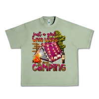 Oil Green just a girl who loves camping Urban Heavy Tee - texasbilliewilder